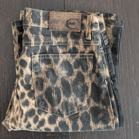 Just Cavalli Roberto Cavalli cheetah/leopard print bootcut jeans - Picture 2 of 7